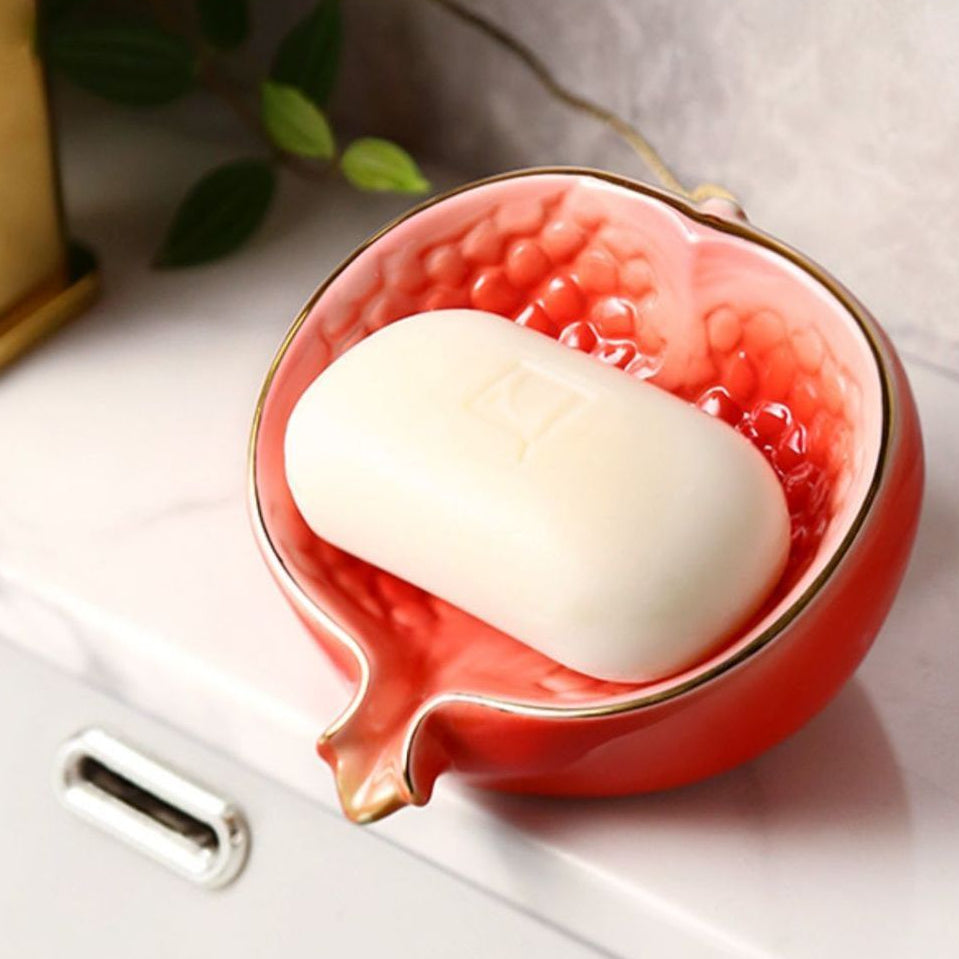 Feblilac Pomegranate Goldfish Soap Box for Bathroom