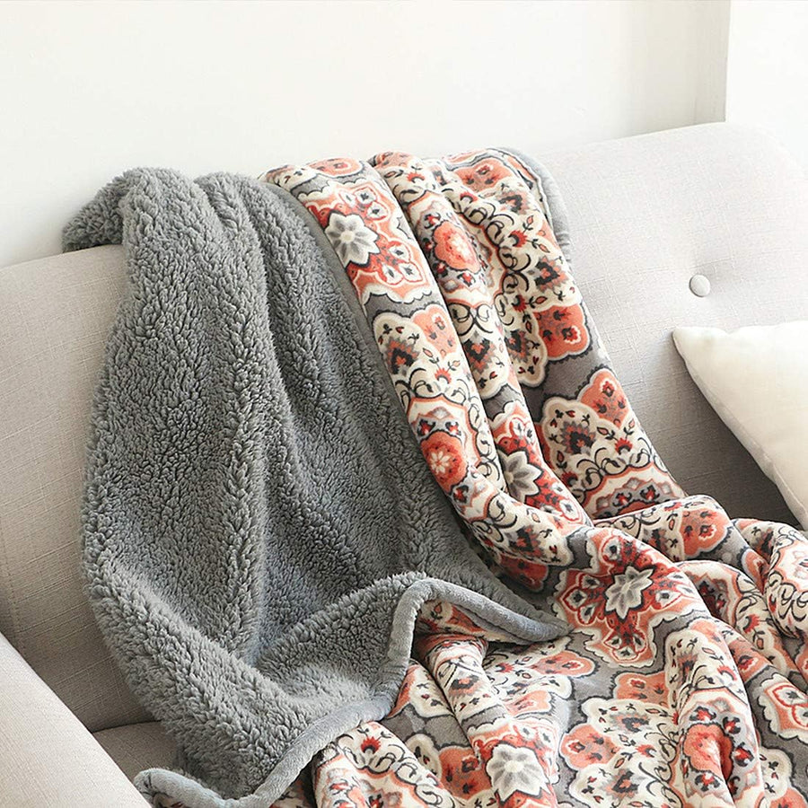 Floral Throw 60'' X 50''- Soft Plush Flannel Throw Blankets for Bed/Couch/Sofa/Office/Camping - view 2
