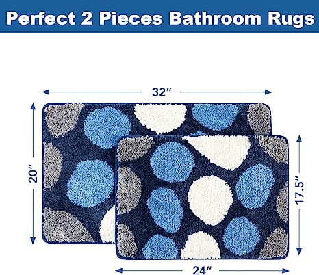 Feblilac Round Gemstones Tufted Bath Mat - view 2