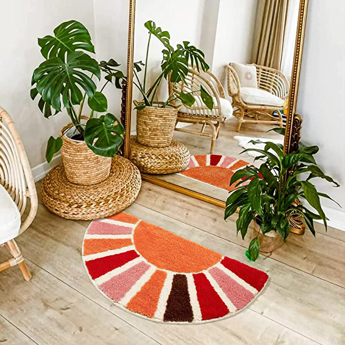 Feblilac Cute Semi-Circular Sun Tufted Bath Mat - view 3