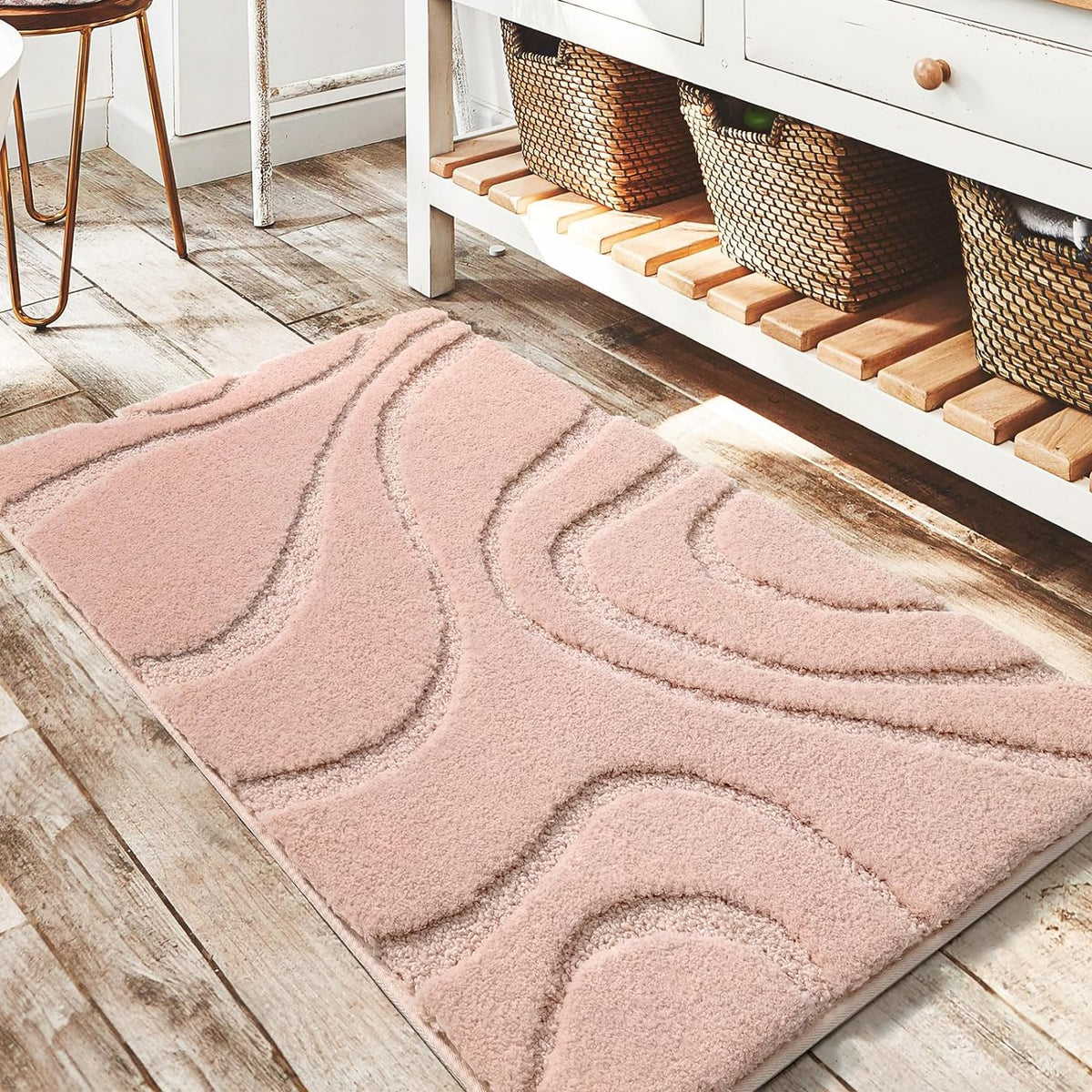 Feblilac Curved Pattern Tufted Bath Mat - view 27