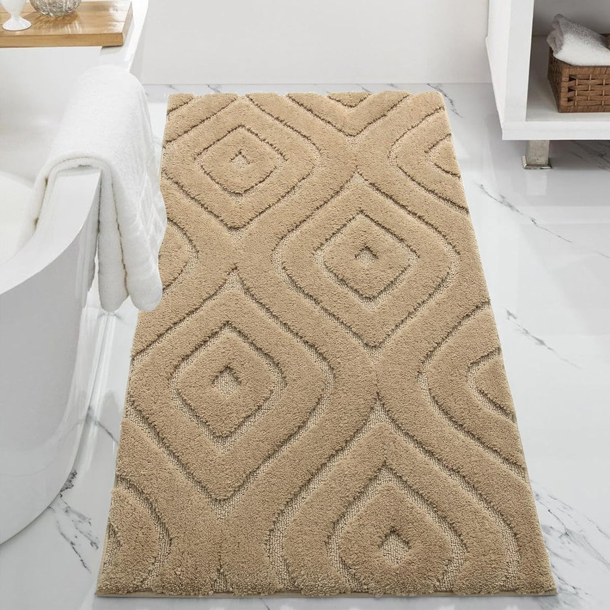 Feblilac Boho Decor Tufted Bath Mat - view 9