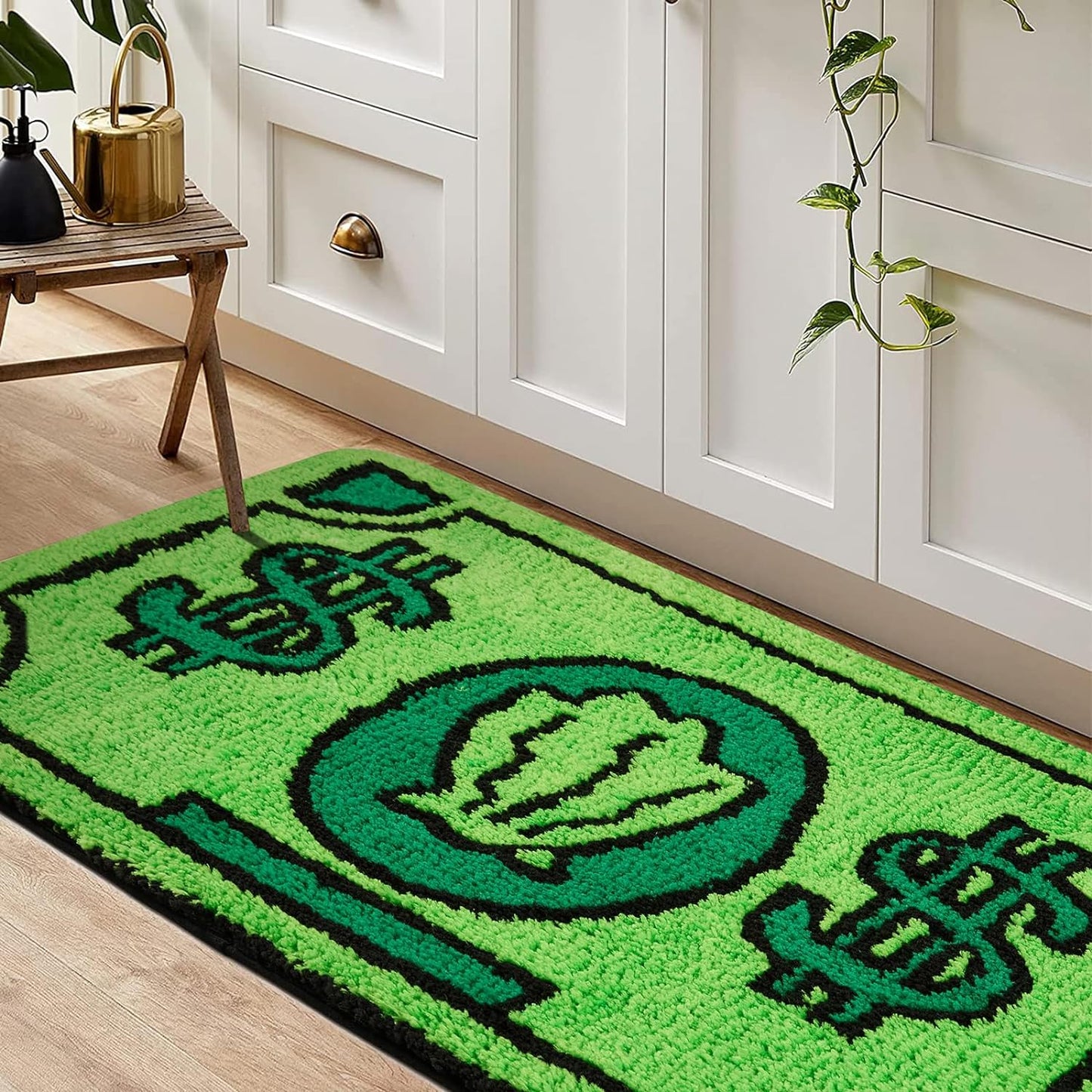 Cartoon Dollar Rug, Fun and Unique Mat for Bathroom, Throw Rug for Kids