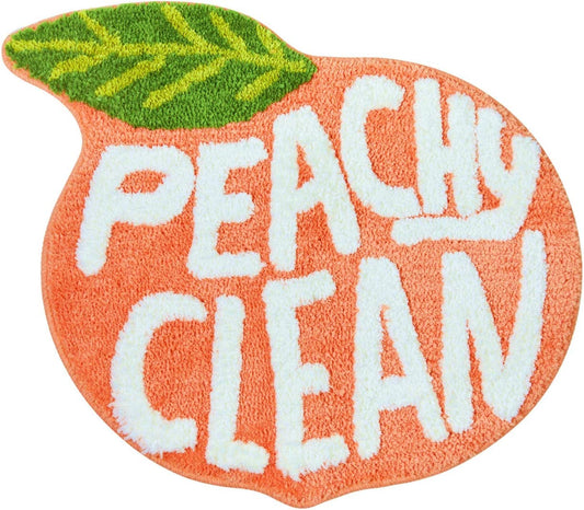 Feblilac Peach Clean Bath Mat, Bathroom Rug, Cute Home Decor