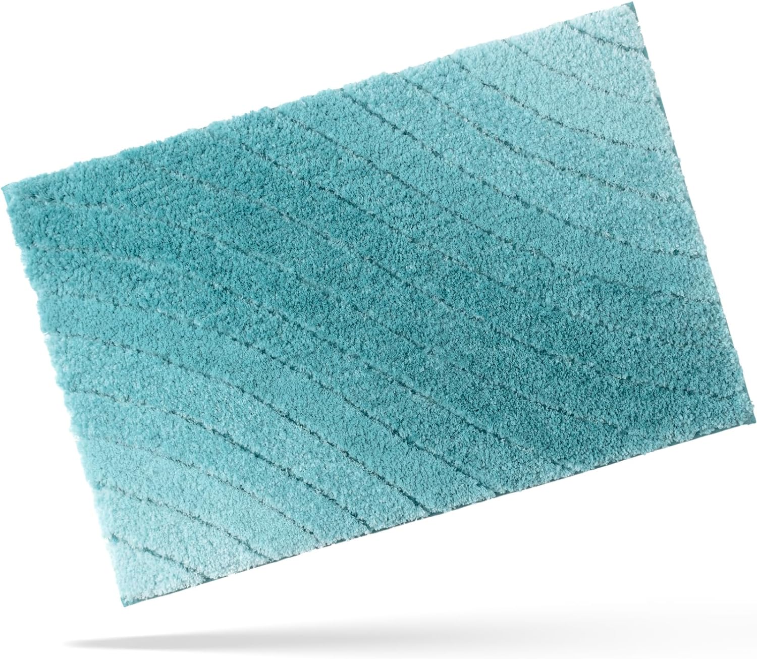 Feblilac Solid Tufted Bath Mat, Curved Line Art Bathroom Rug - view 11