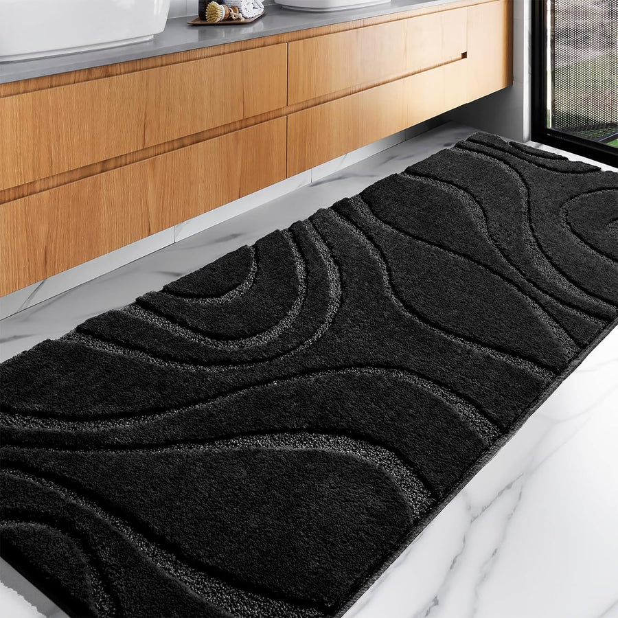 Feblilac Curved Pattern Tufted Bath Mat