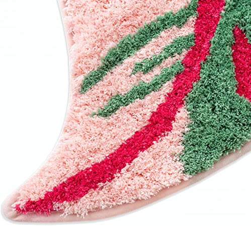 Feblilac Pink Princess Leaves Tufted Bath Mat - view 4