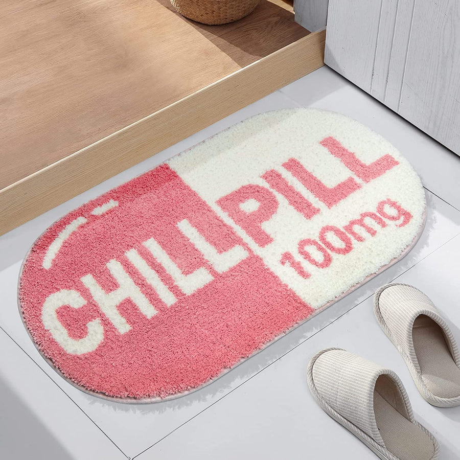 Feblilac Pink Funny CHILL PILL Mat for Bedroom Living Room - view 2