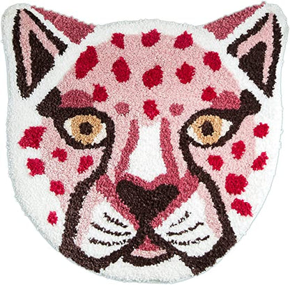 Feblilac Lion Tiger Head Animals Tufted Bath Mat