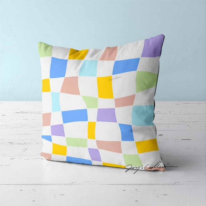 Feblilac Colorful Distorted Square Geometric Cushion Covers Throw Pillow Covers