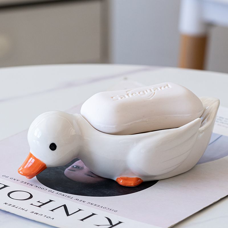 Feblilac Duck Soap Box Household Drain Does Not Accumulate Water Creative Soap Box Bathroom Washstand Soap Box - view 4