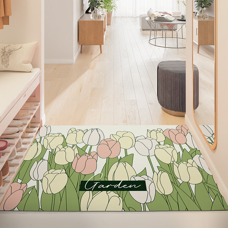 Feblilac Colorful Tulips Leather Door Mat