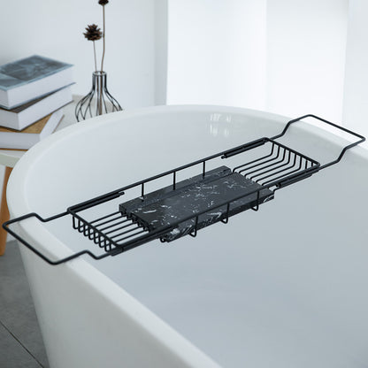 Feblilac Bathroom Telescopic Shelf Tray Bathtub Storage Tray