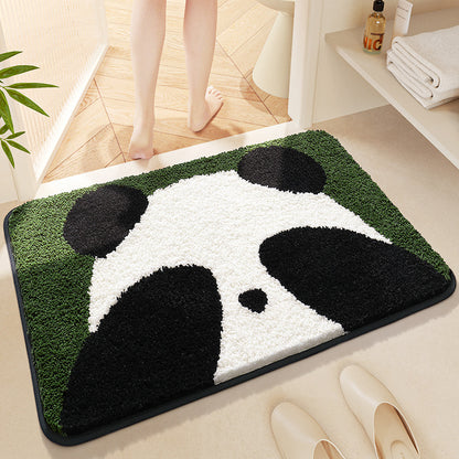 Feblilac Cartoon Panda Tufted Bath Mat