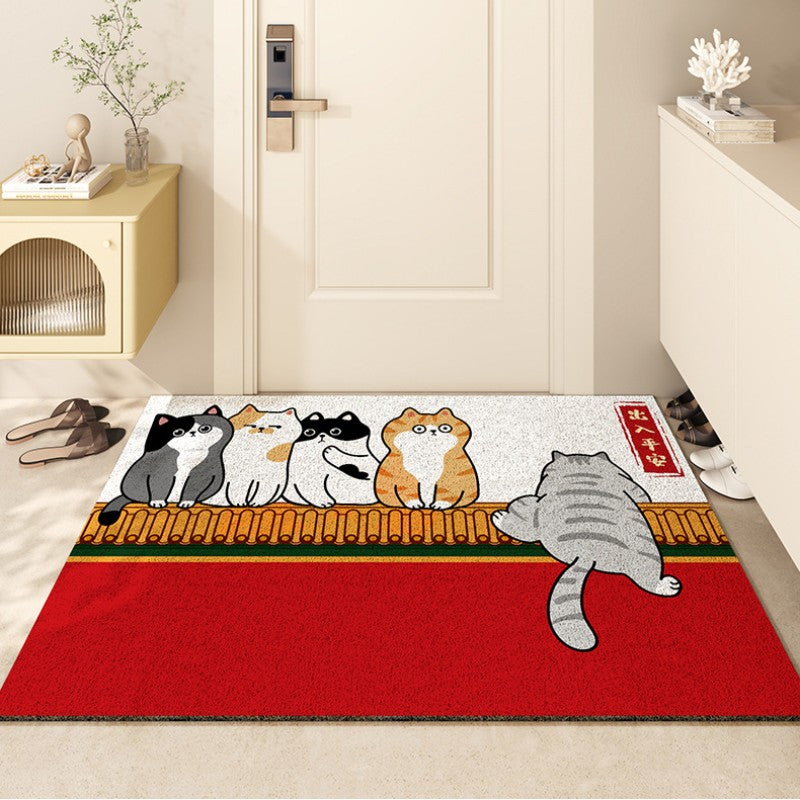 Feblilac Cats on Palace Wall PVC Coil Door Mat