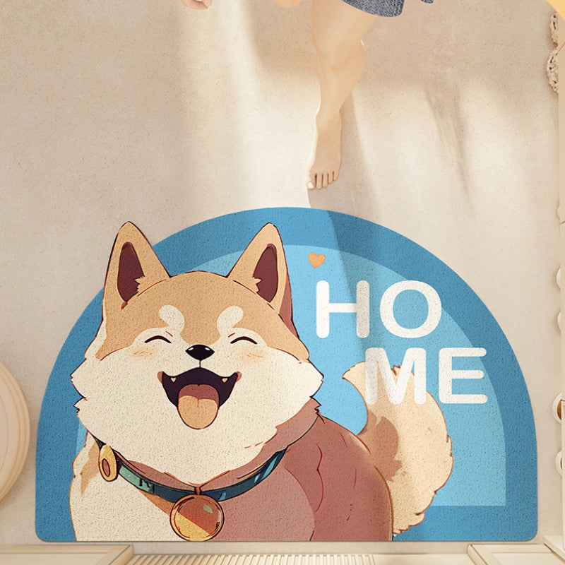 Feblilac Cute Shiba Inu With Bell PVC Coil Door Mat - view 2
