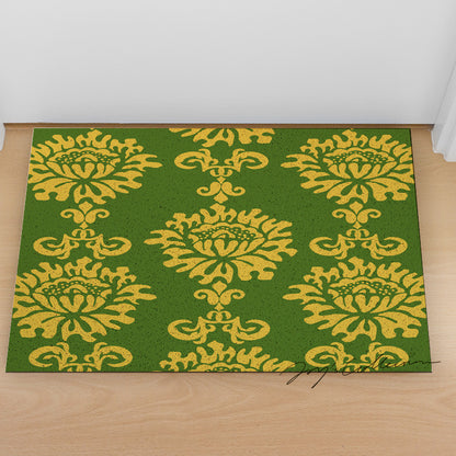 Feblilac Baroque Style One Big Flower PVC Coil Door Mat