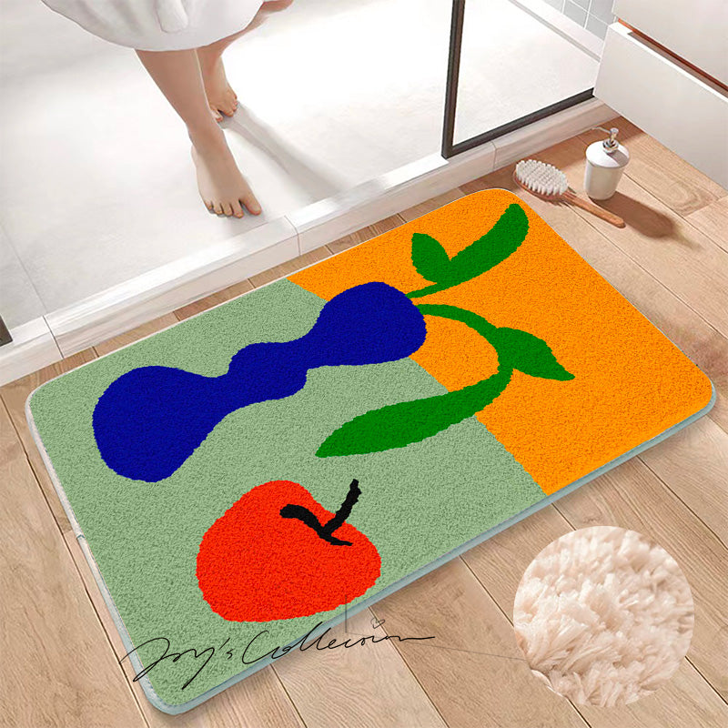 Feblilac Blue Vase and Apple Tufted Bath Mat - view 4
