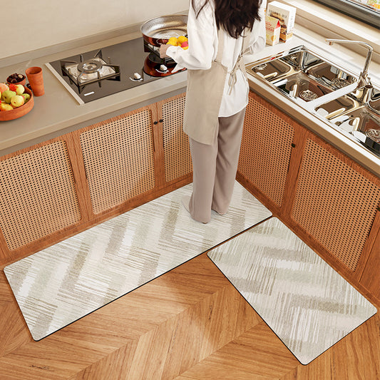 Feblilac Polyline Texture PVC Leather Kitchen Mat