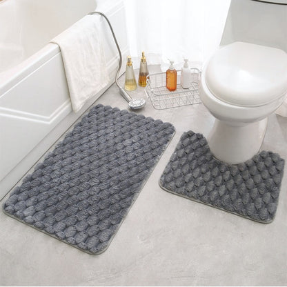 Feblilac Solid Raised Stones Bath Mat