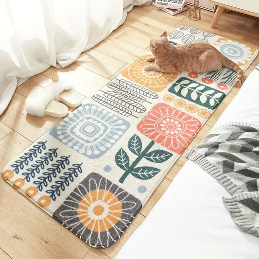 Feblilac Boho Style Flowers Bedroom Rug Long Runner