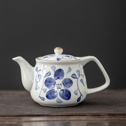 Feblilac Hand Painted Flowers Ceramic Teapot