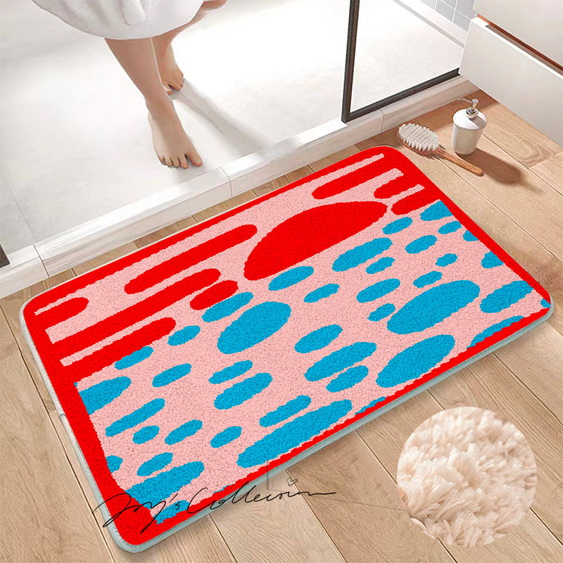 Feblilac Pink Sky and Sea Tufted Bath Mat