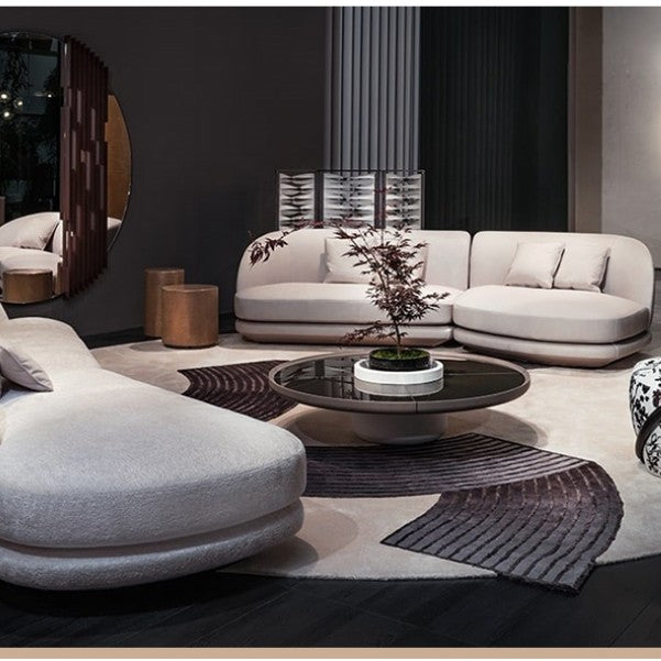 Feblilac Black Ribbon White Bottom Handmade Tufted Acrylic Livingroom Carpet Area Rug - view 3