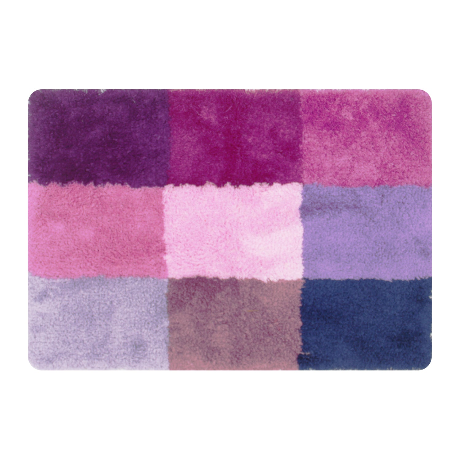 Feblilac Nine Colors Checkerboard Tufted Bath Mat