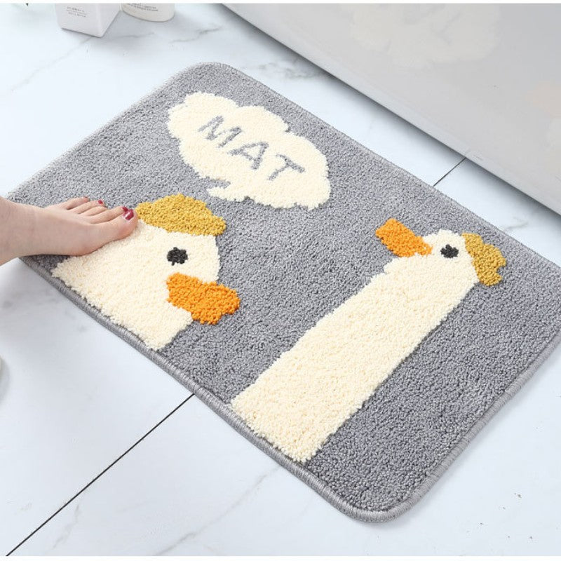 Feblilac Cute Animals Goose Tufted Bath Mat