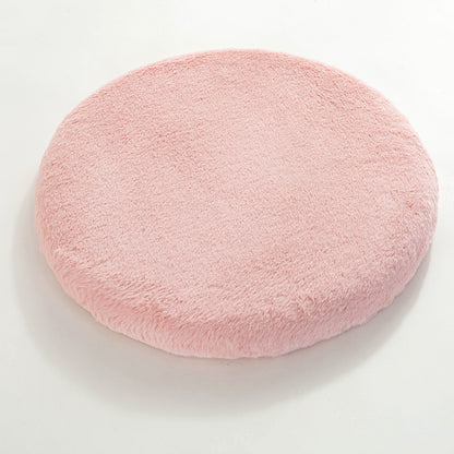 Feblilac Round Solid Plush Memory Foam Cushion