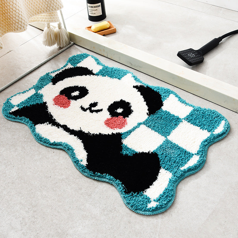 Feblilac Cute Cartoon Animals Tufted Bath Mat