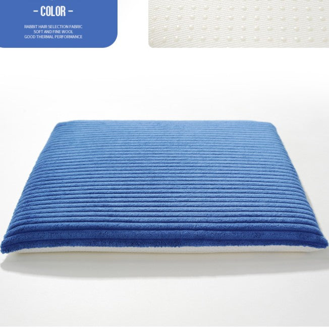 Feblilac Solid Corduroy Memory Foam Cushion Seat Pads