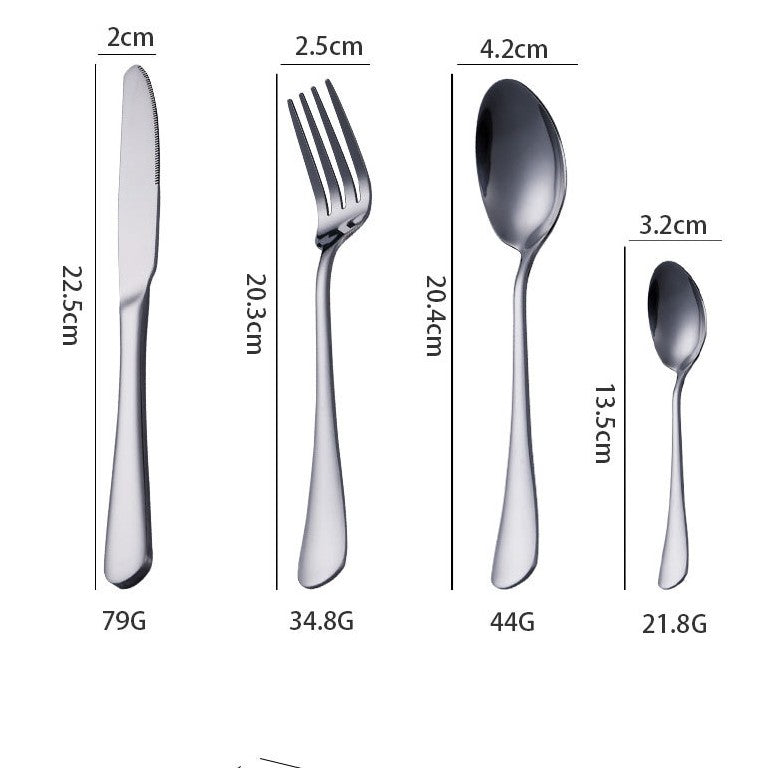 Feblilac Stainless Steel Dinnerware Knife and Fork Spoon Set