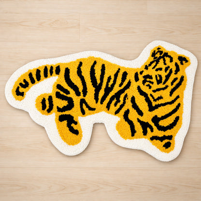 Tiger Bath Mat – Cute Tufted Tiger Rug for Bathroom, Bedroom & Entryway