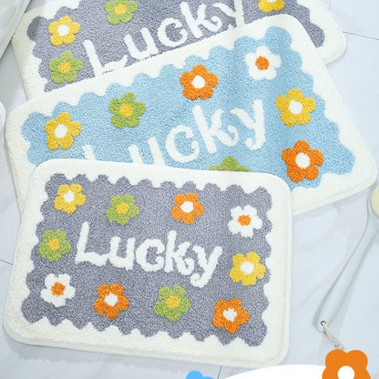 Feblilac Lucky Little Flower Tufted Bath Mat