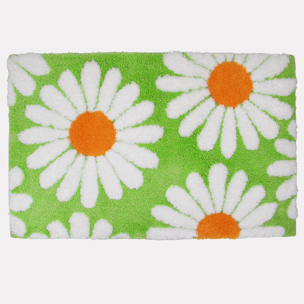 Feblilac Cute Green Daisy Bath Mat