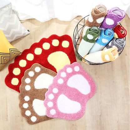 Feblilac Cute Feet Tufted Bath Mat