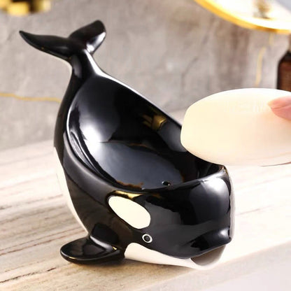 Feblilac Killer Whale Soap Box for Bathroom