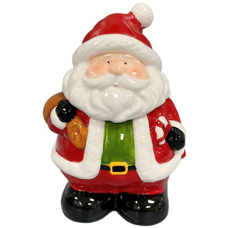 Santa Claus Storage Can, Cute Holiday Home Desk Decor, Ceramic Container