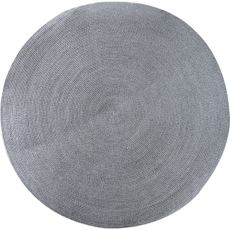 Feblilac Round Grey Handmade Cotton Livingroom Carpet Area Rug
