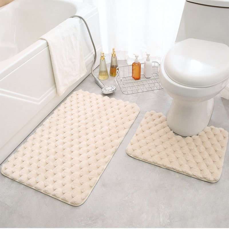 Feblilac Solid Raised Stones Bath Mat