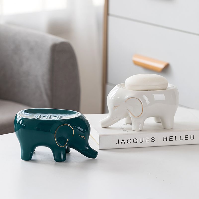 Feblilac Elephant Soap Box for Bathroom