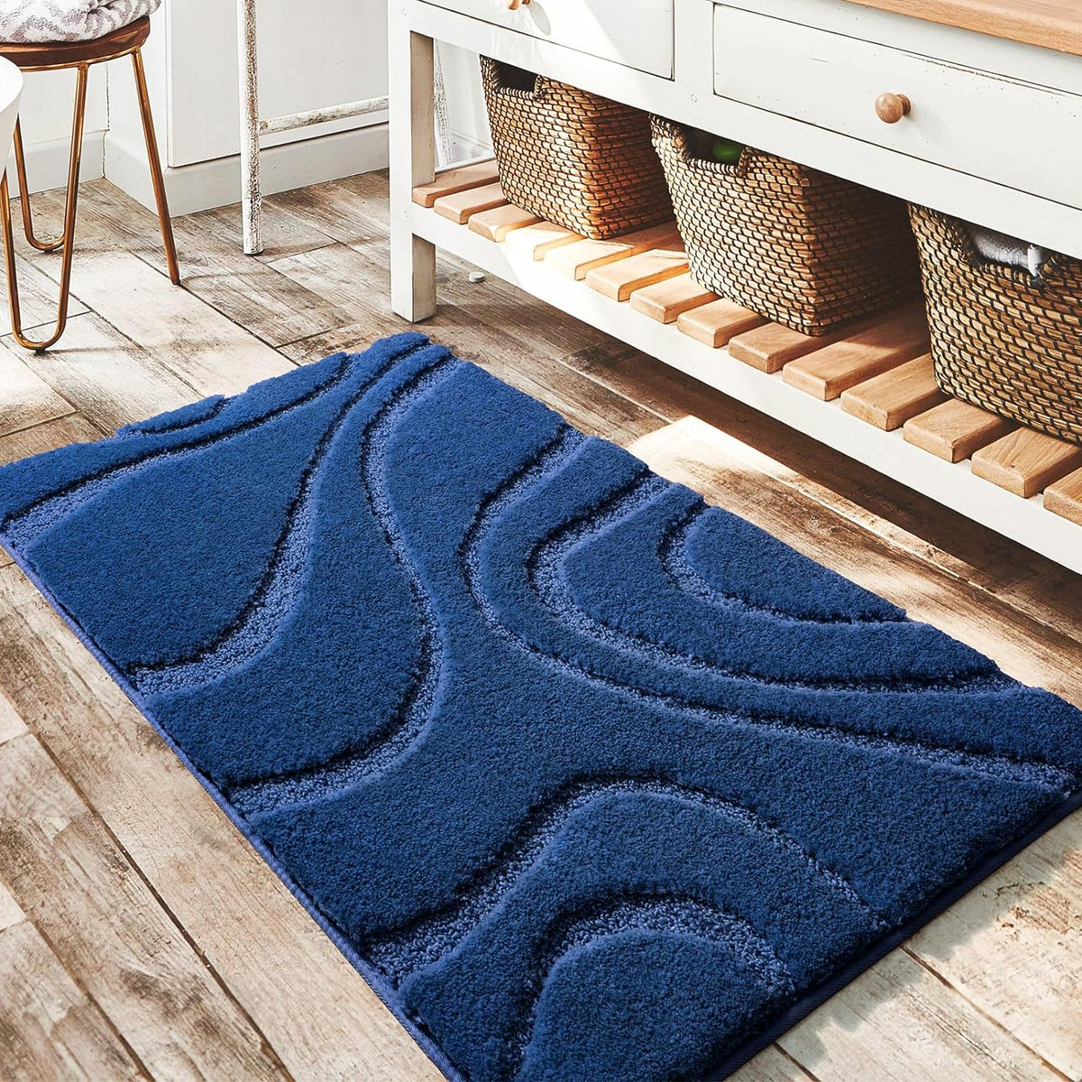 Feblilac Curved Pattern Tufted Bath Mat - view 15