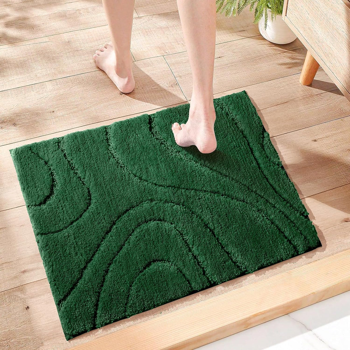 Feblilac Curved Pattern Tufted Bath Mat - view 18