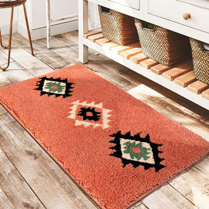 Feblilac Boho Black Tufted Bath Mat