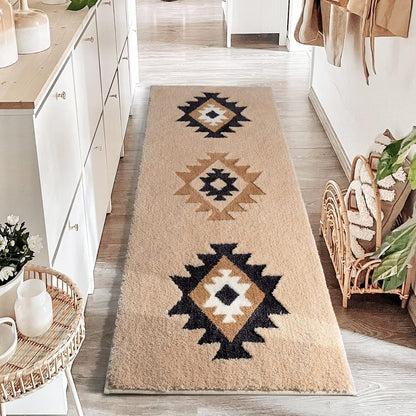 Feblilac Boho Black Tufted Bath Mat