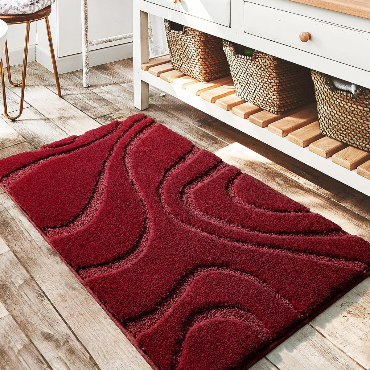 Feblilac Curved Pattern Tufted Bath Mat - view 31