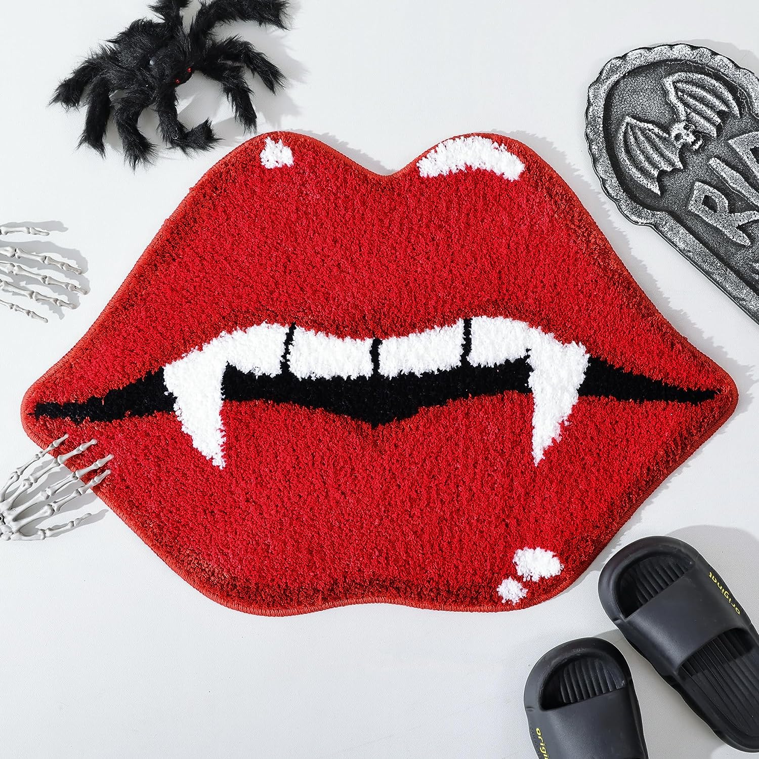 Feblilac Halloween Ghost Bath Mat for Bathroom, Cute White Ghost Bathroom Rug - view 7