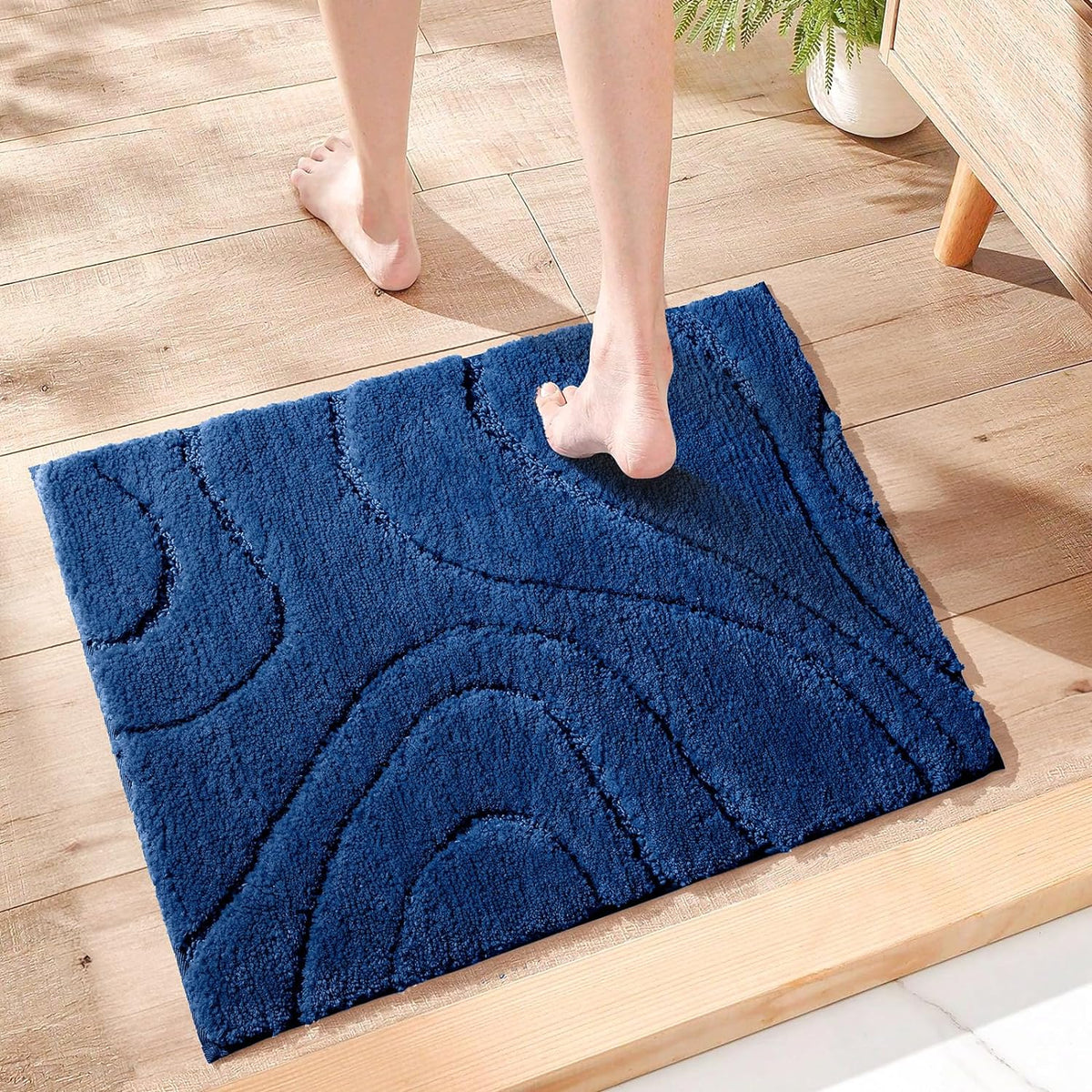 Feblilac Curved Pattern Tufted Bath Mat - view 14